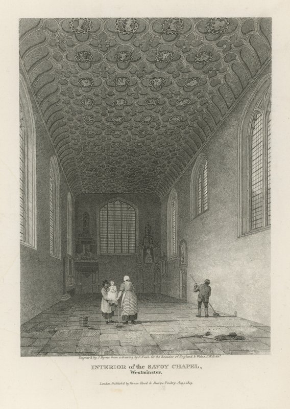 Innenraum der Savoy-Kapelle von Frederick Nash