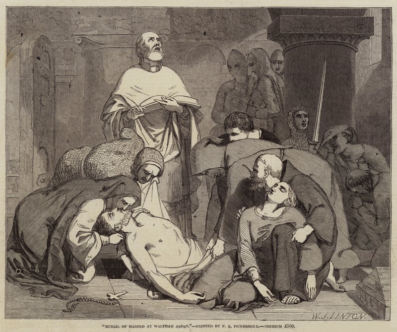 Begräbnis von Harold in der Abtei von Waltham von Frederick Richard Pickersgill