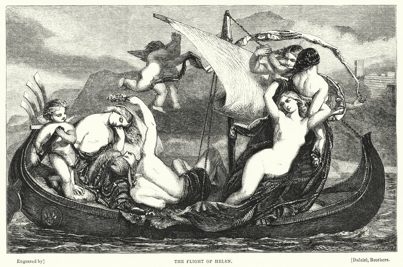 Die Flucht der Helena (Gravur) von Frederick Richard Pickersgill
