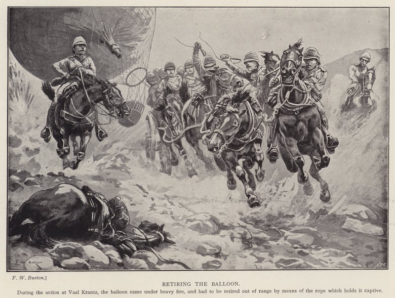 Den Ballon zurückziehen (Lithografie) von Frederick William Burton