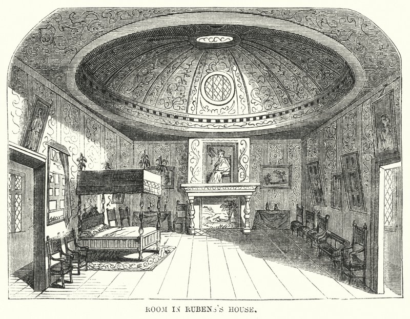 Zimmer im Haus von Rubens (Gravur) von Frederick William Fairholt
