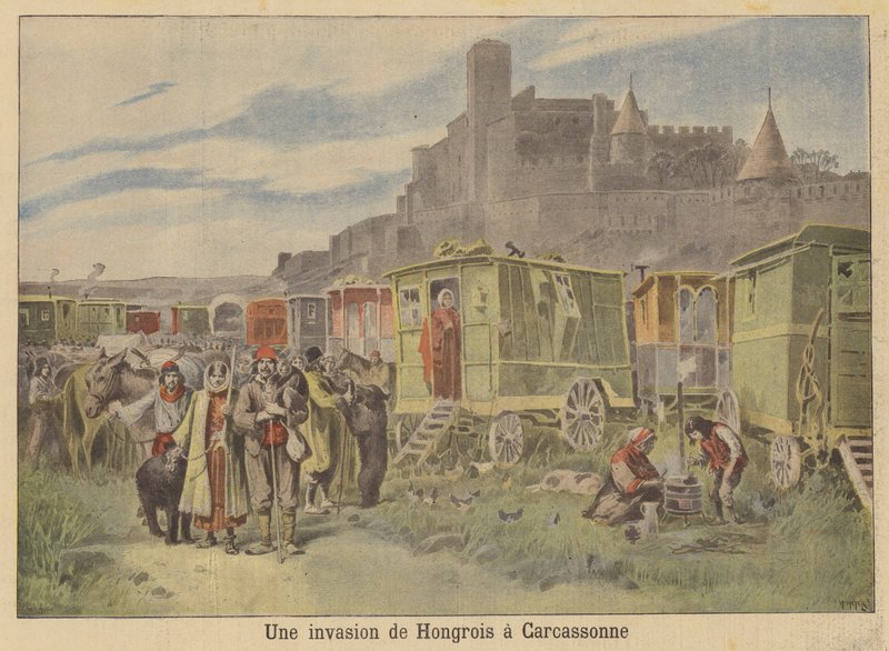 Eine Invasion ungarischer Zigeuner in Carcassonne von French School