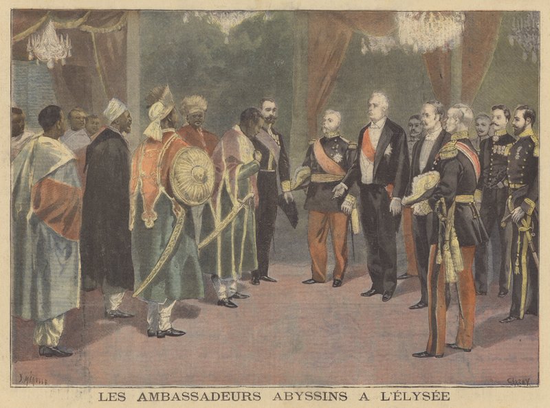 Die abessinischen Botschafter im Elysee-Palast von French School