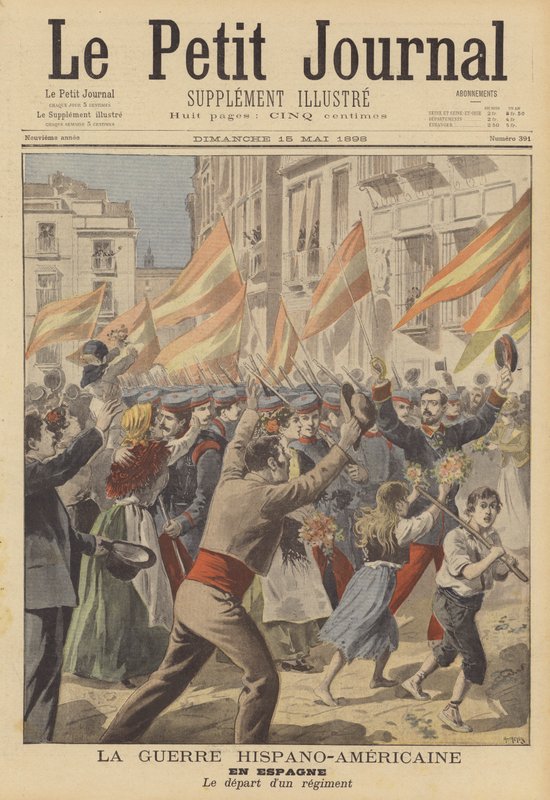 Der Spanisch-Amerikanische Krieg: Ein spanisches Regiment zieht in den Krieg von French School