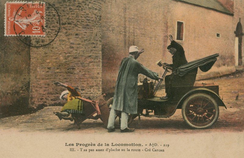 Autounfall. Postkarte von 1913. von French Photographer