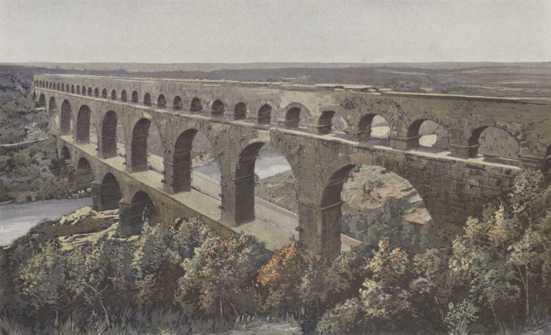 Remoulins, Römische Aquäduktbrücke über den Gardon von French Photographer