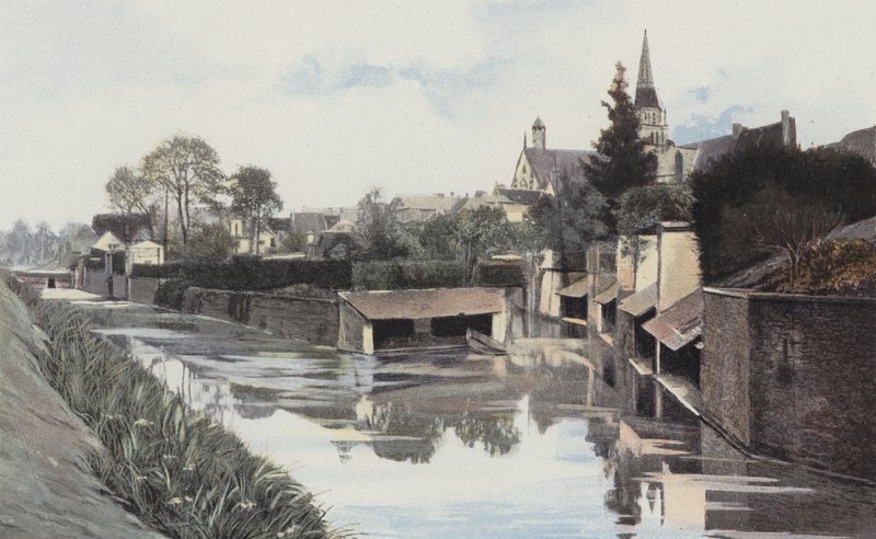 Saint-Calais, Waschhäuser am Ufer der Anille von French Photographer