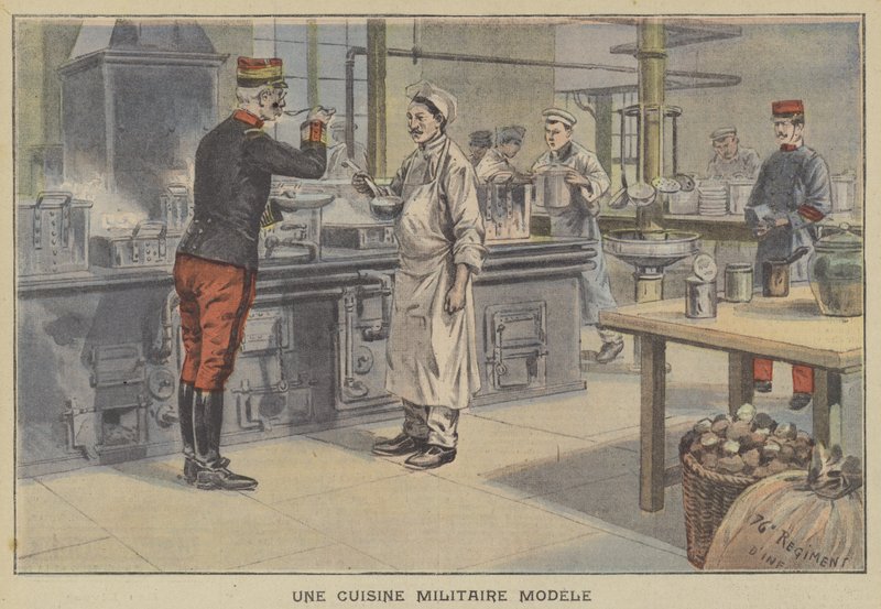 Eine Modell-Militärküche von French School