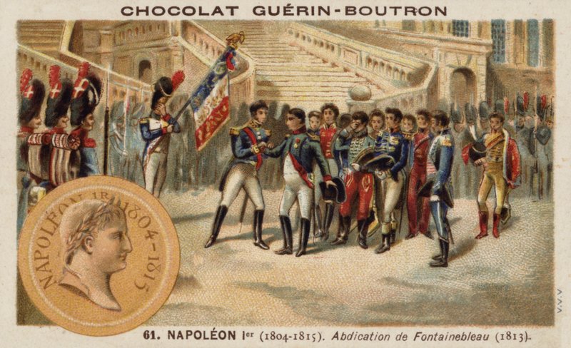 Abdankung Napoleons in Fontainebleau von French School