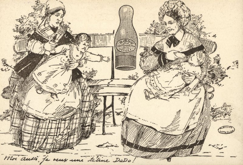 Werbung für eine Babyflasche von French School