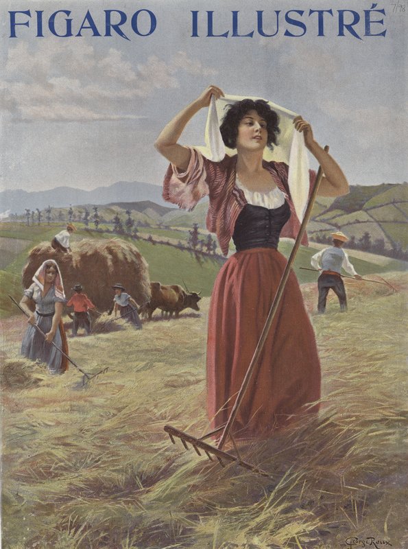 Landarbeiter auf einem Feld von French School