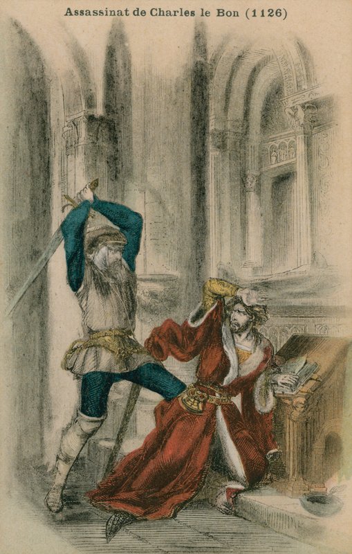 Ermordung von Karl dem Guten, 1126 n. Chr. von French School