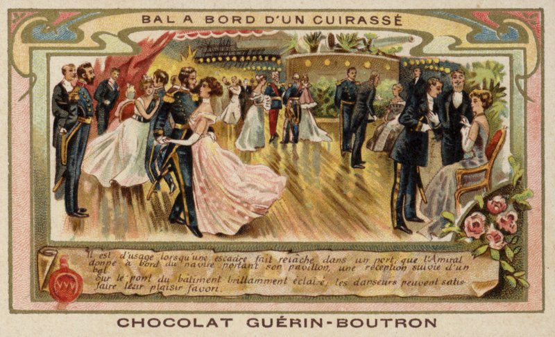 Ball auf einem Kriegsschiff von French School
