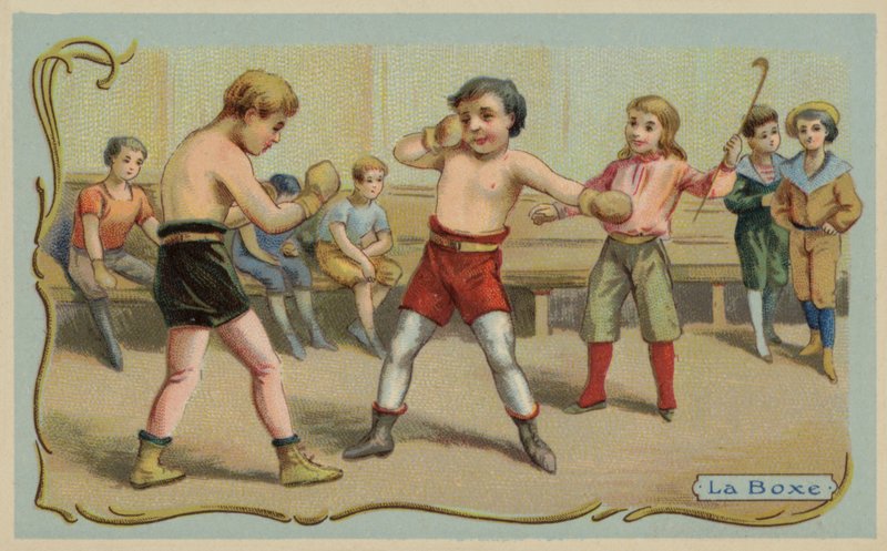 Boxen (Chromolithografie) von French School