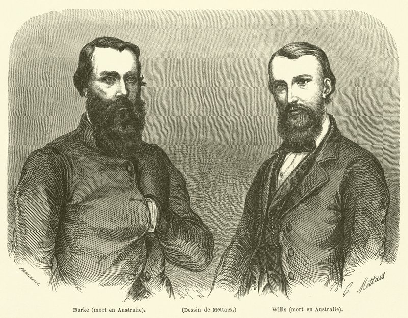 Burke, Wills, tot in Australien (Gravur) von French School