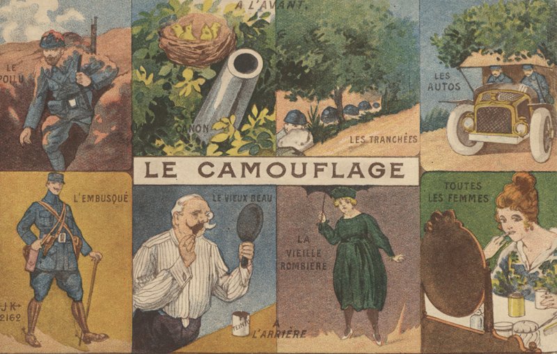 Tarnung (Farblithografie) von French School