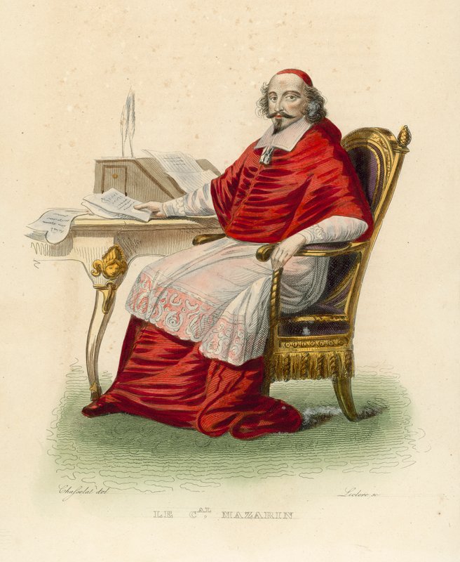 Kardinal Mazarin (kolorierte Gravur) von French School