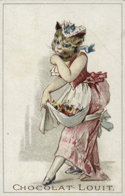 Katze im Kleid von French School
