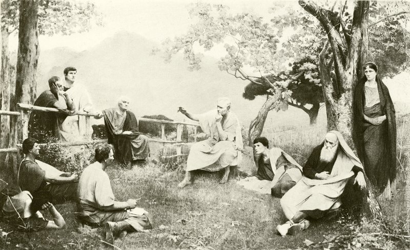 Cicero in Tusculum (Gravur) von French School