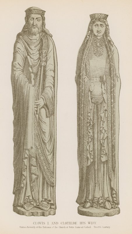 Chlodwig I. und seine Frau Chlothilde von French School