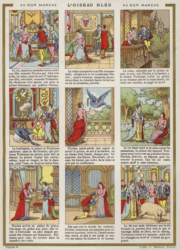 Comicstrip - Blauer Vogel von French School