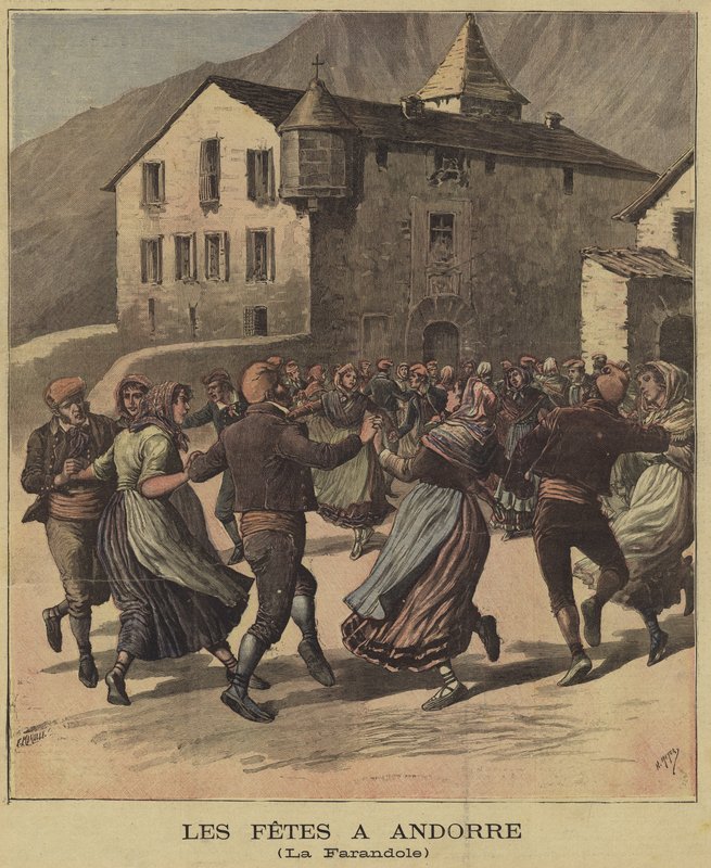 Tanz während der Festlichkeiten in Andorra von French School