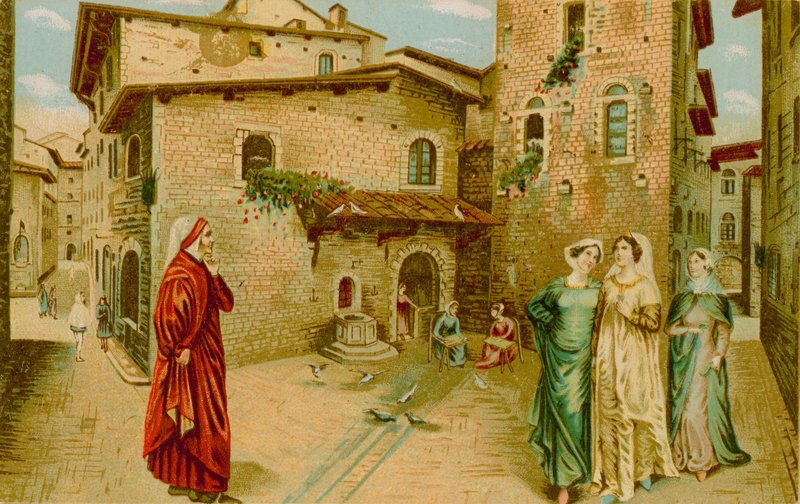 Dante und Beatrice von French School