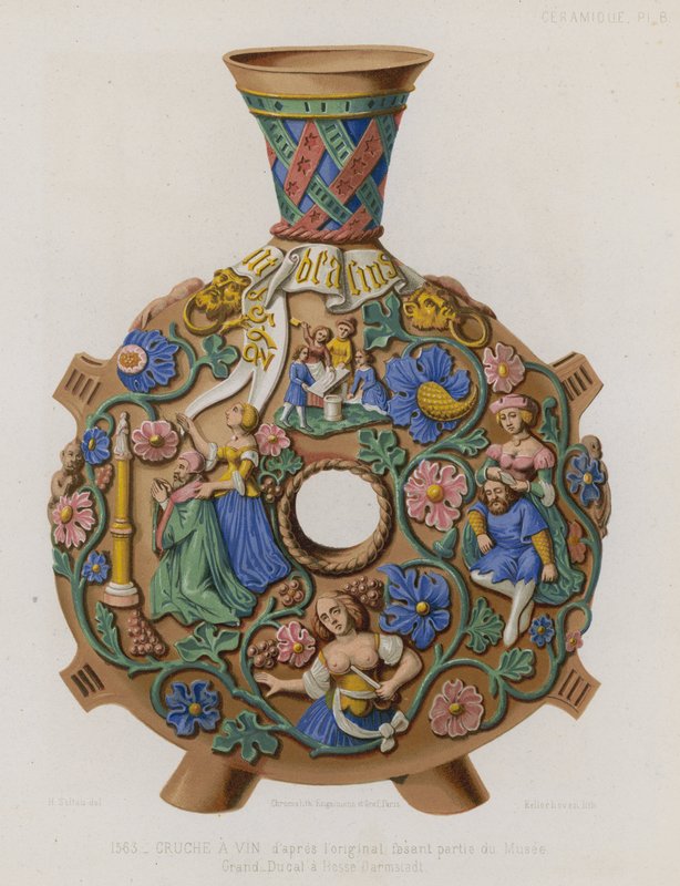 Dekorierter Weinkrug von French School