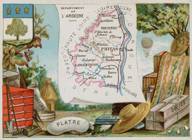 Departement Ardèche in Südzentralfrankreich von French School