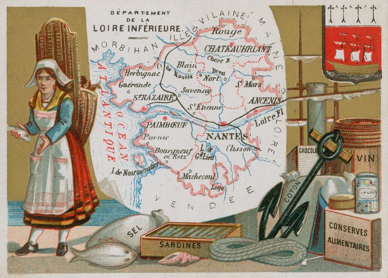 Departement Loire-Inférieure in Westfrankreich von French School