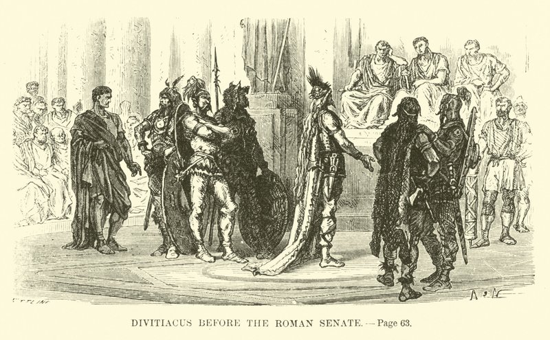 Divitiacus vor dem römischen Senat von French School