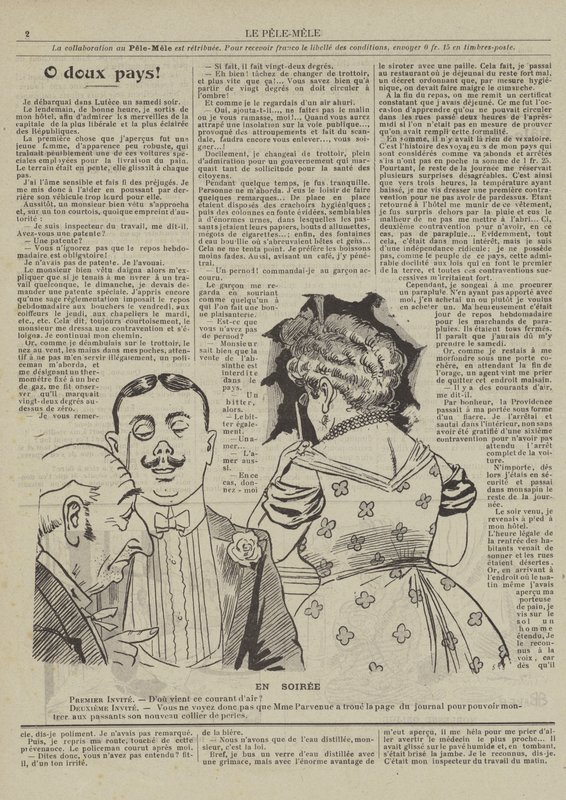 En soiree. Illustration für Le Pele-Mele von French School