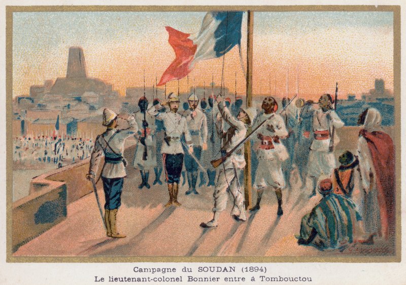 Einzug von Oberstleutnant Bonnier in Timbuktu von French School