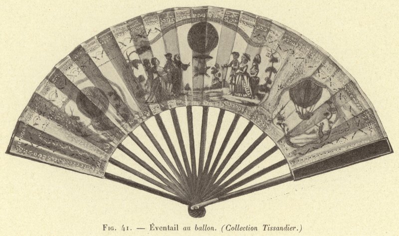 Fächer mit Ballon, (Sammlung Tissandier) von French School