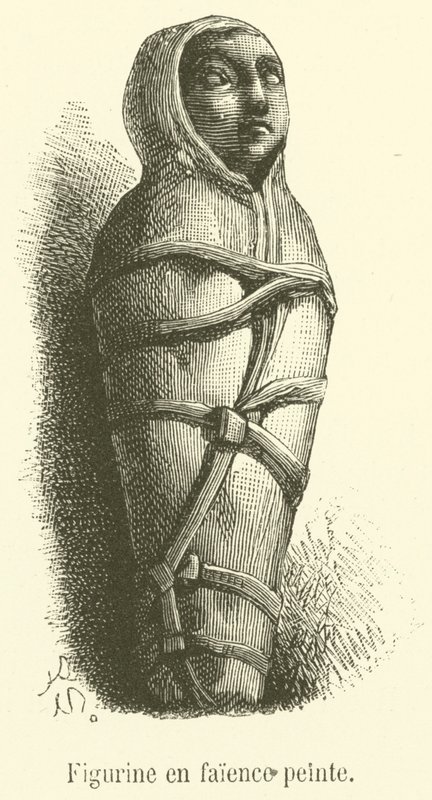 Bemalte Fayencefigur von French School