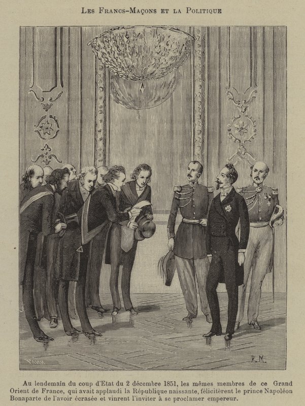 Freimaurer und Politik (Stich) von French School