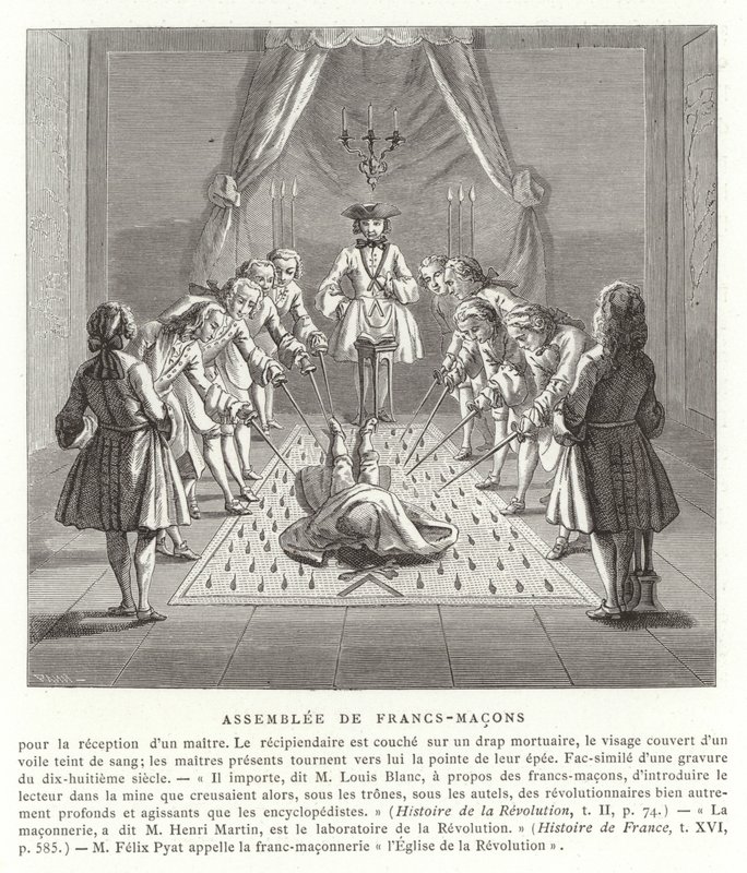 Freimaurerversammlung, 18. Jahrhundert von French School