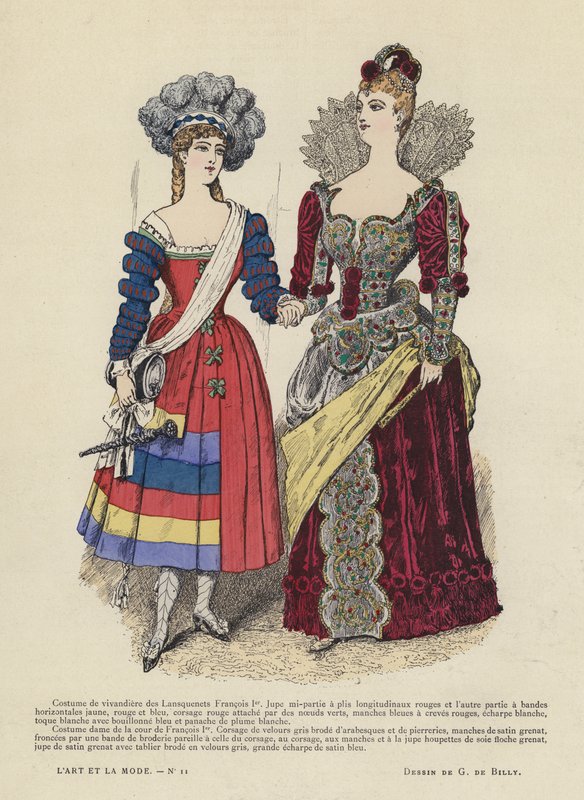 Französische Modeplatte von French School