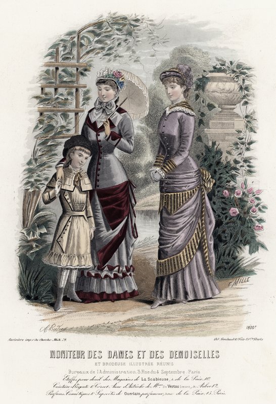 Französische Modeplatte, späte 19. Jahrhundert von French School