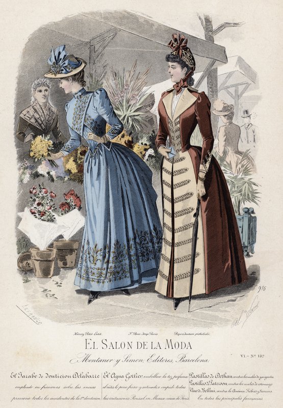 Französische Modeplatte, späte 19. Jahrhundert von French School