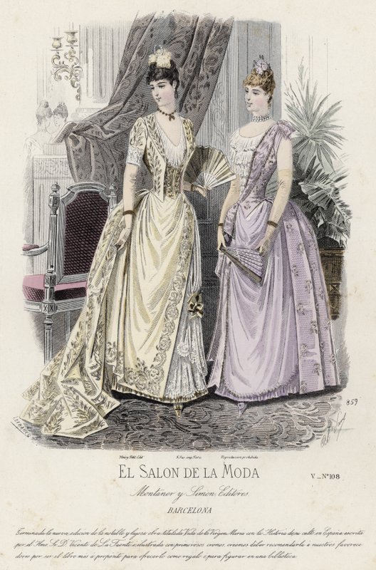 Französische Modeplatte, späte 19. Jahrhundert von French School