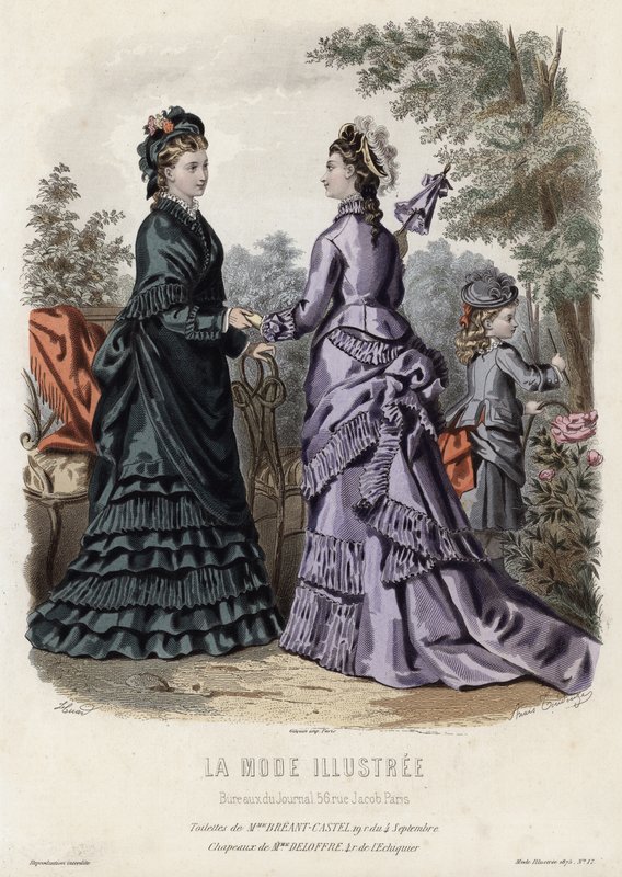 Französische Modeplatte, späte 19. Jahrhundert von French School