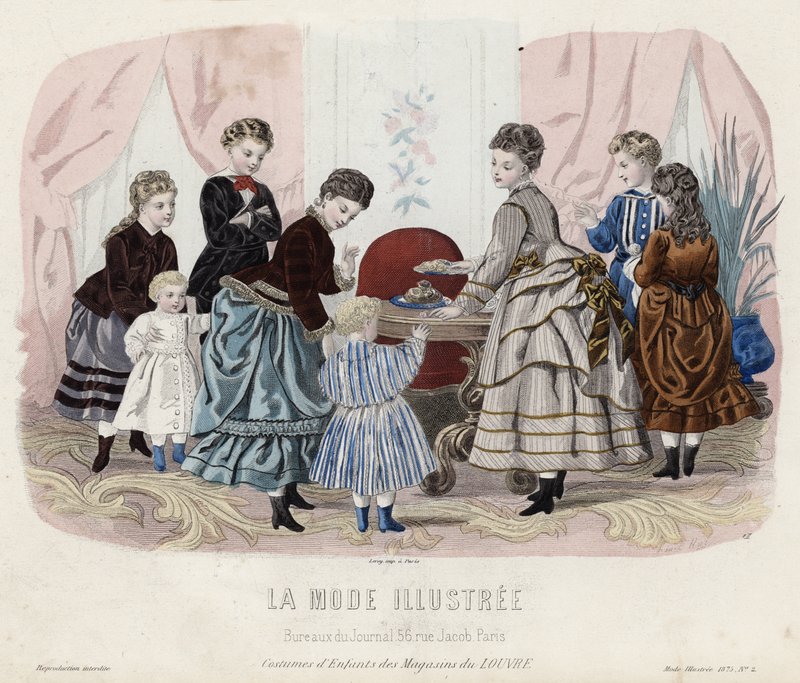 Französische Modeplatte, späte 19. Jahrhundert von French School