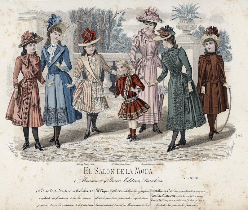 Französische Modeplatte, späte 19. Jahrhundert von French School