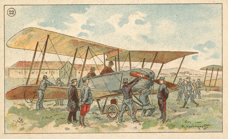 Französisches Militär-Doppeldeckerflugzeug von French School