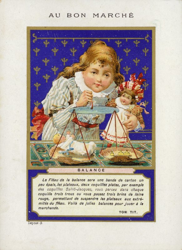 Mädchen spielt mit Waage von French School