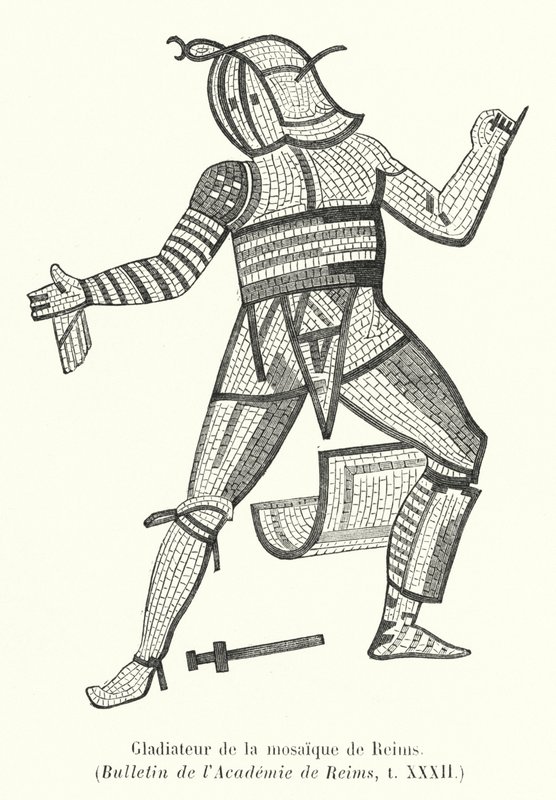 Gladiator des Mosaiks von Reims von French School