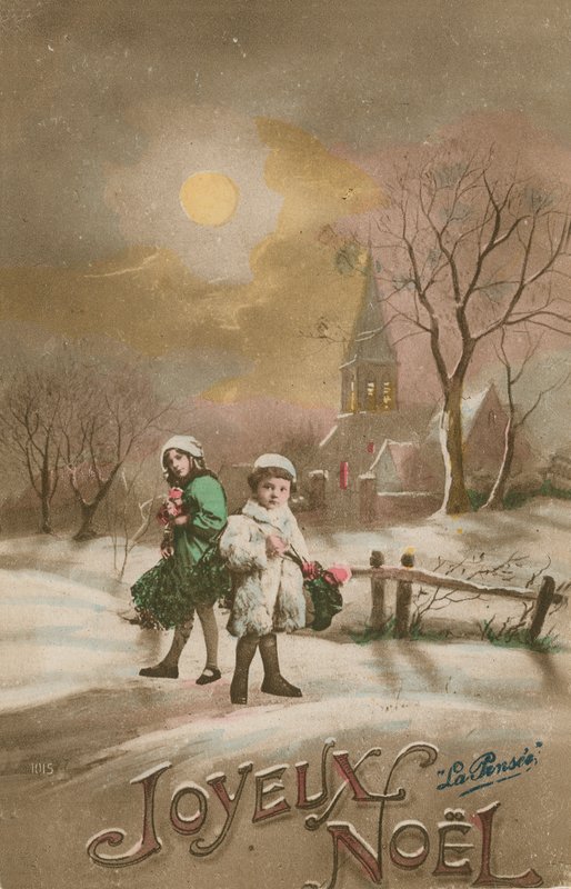 Frohe Weihnachten. Postkarte gesendet 1913. von French School