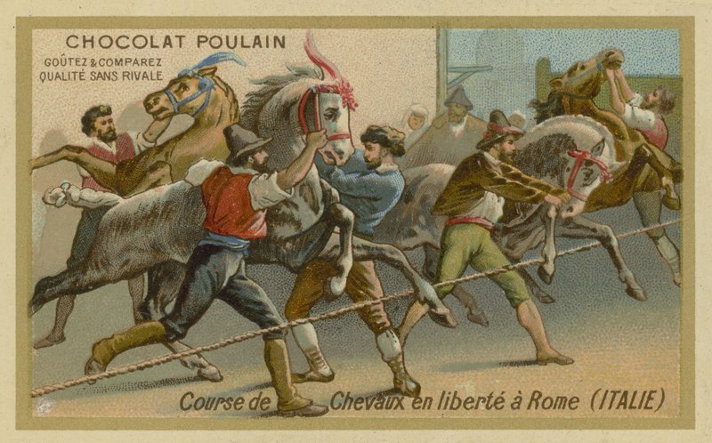 Pferderennen in Rom von French School
