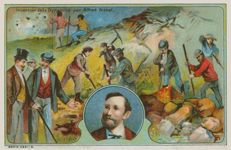 Erfindung des Dynamits durch Alfred Nobel von French School